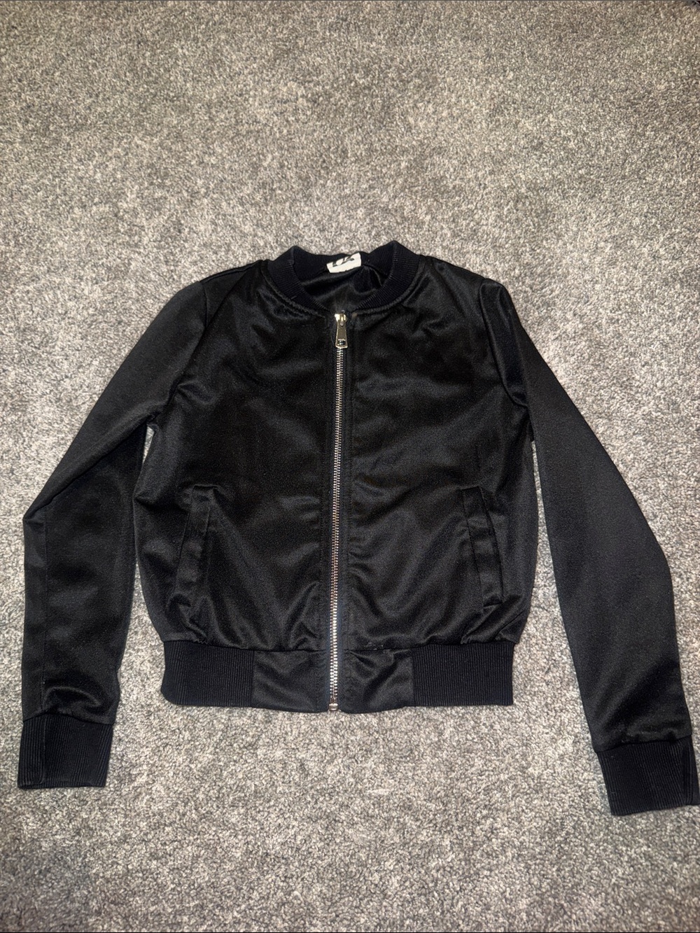 GK Black Zip-Up Bomber Jacket